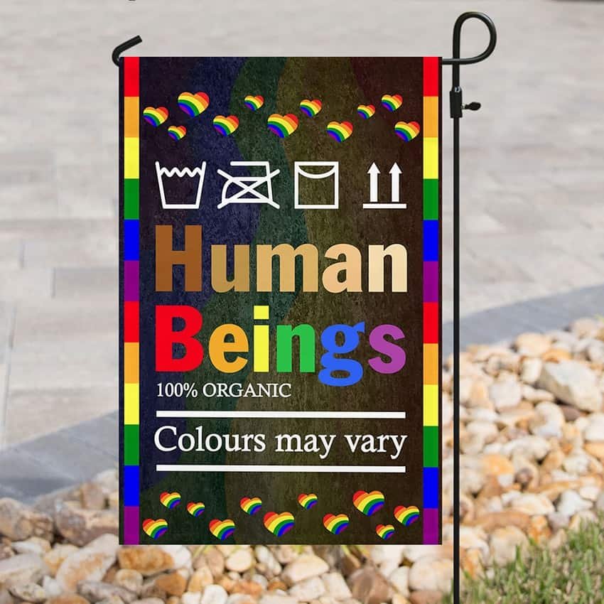 Human Being Gay Pride Flag and Garden Banner