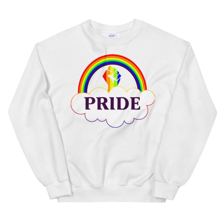 Fierce Pride #Resist LGBTQ Sweatshirt White