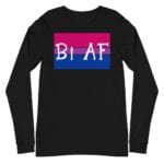 Bi AF LGBTQ Long Sleeve Tshirt Black