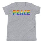 Rainbow PEACE Kid Tshirt Grey