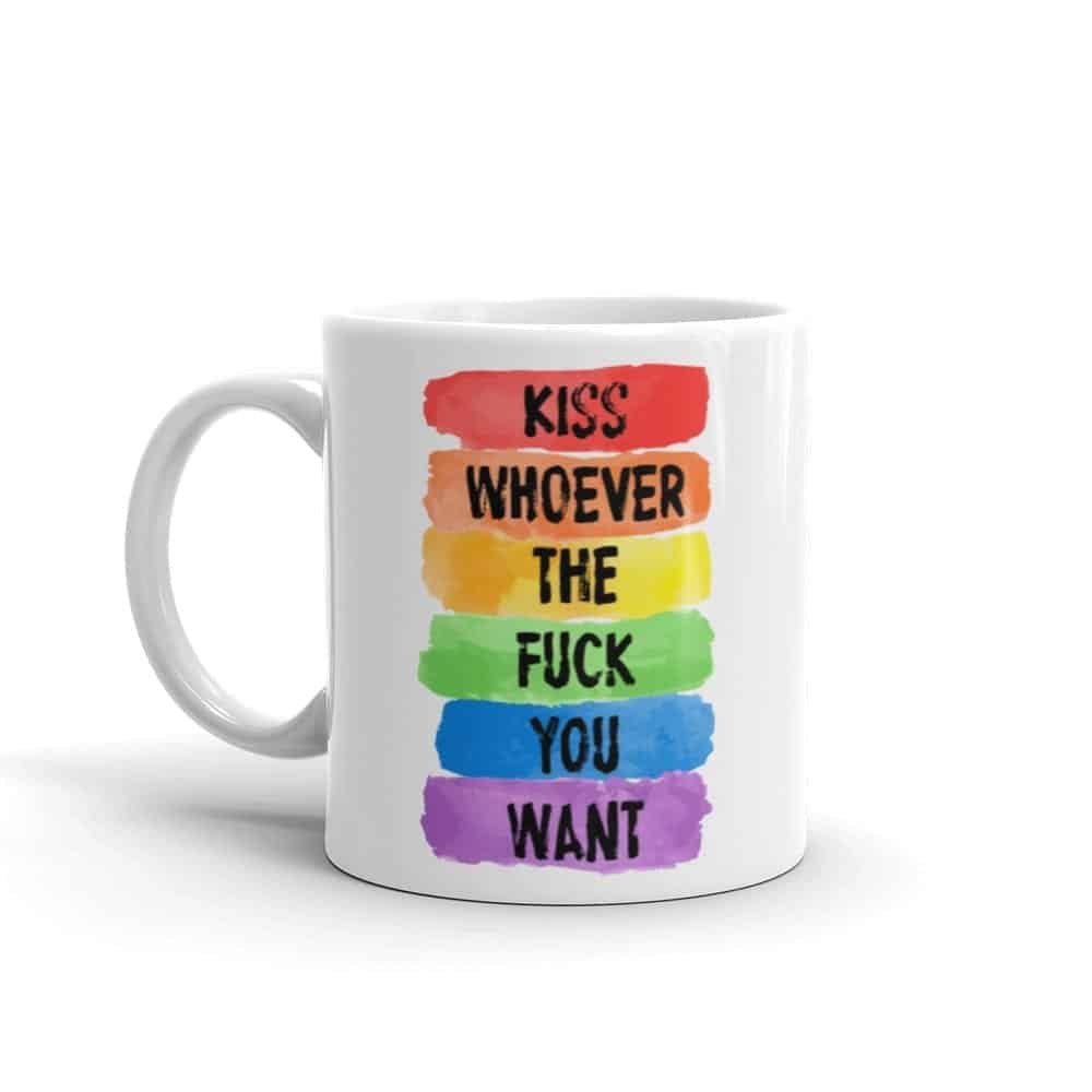 Kiss Whoever Pride Coffee Mug