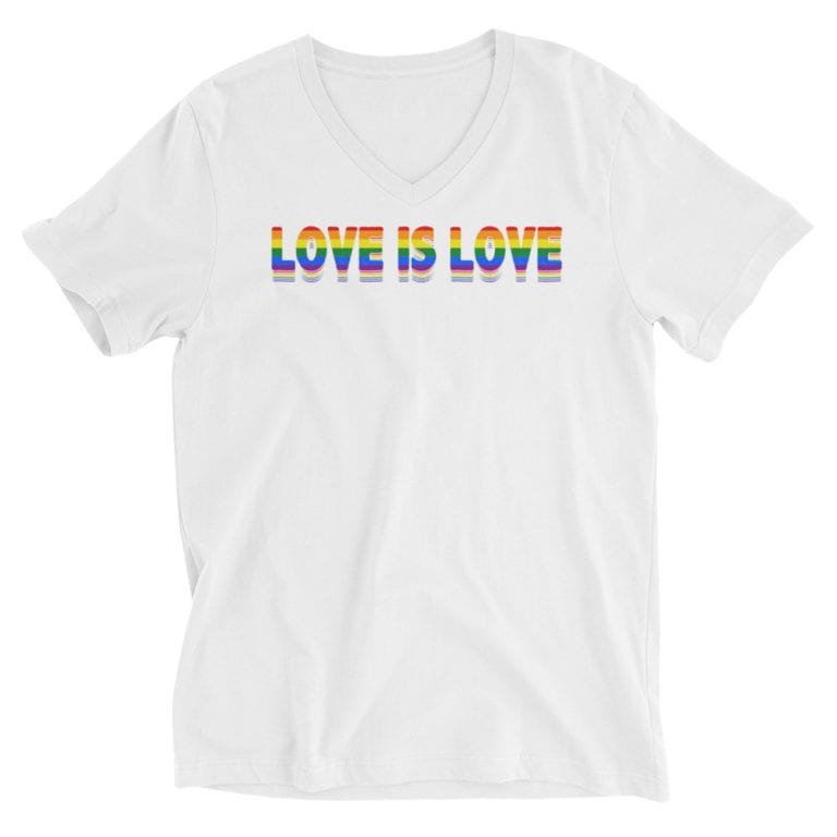 Love is Love LGBTQ Vneck White