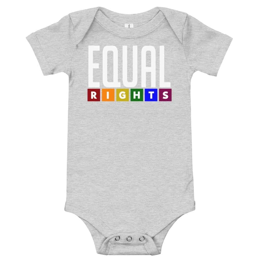 Equal Rights LGBTQ Pride One Piece Baby Bodysuit Grey
