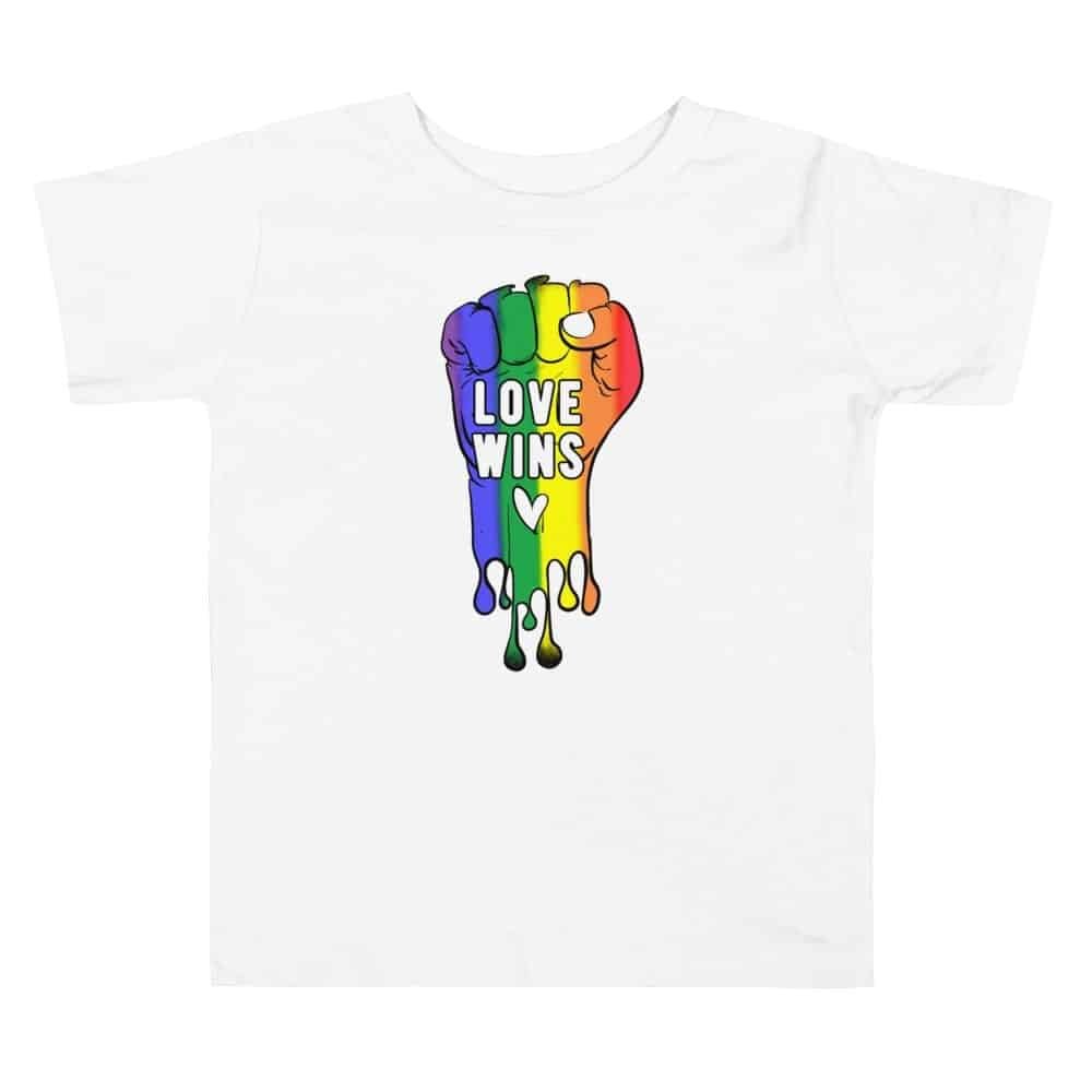 Love Wins LGBTQ Pride Toddler Tshirt White