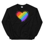 Rainbow Heart Sweatshirt Black