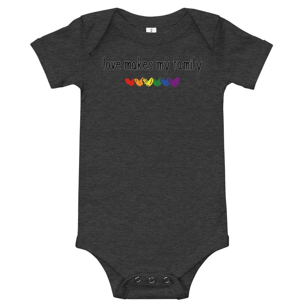 Family Gay Pride Baby One Piece Bodysuit Love Makes My Family