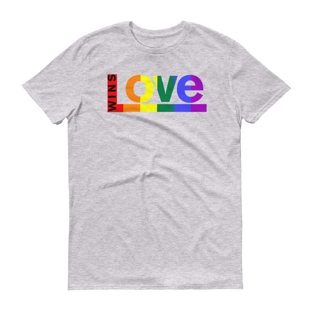 Love WINS LGBTQ Pride Tshirt Heather