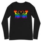 Cat Heart Rainbow Pride Long Sleeve Tshirt