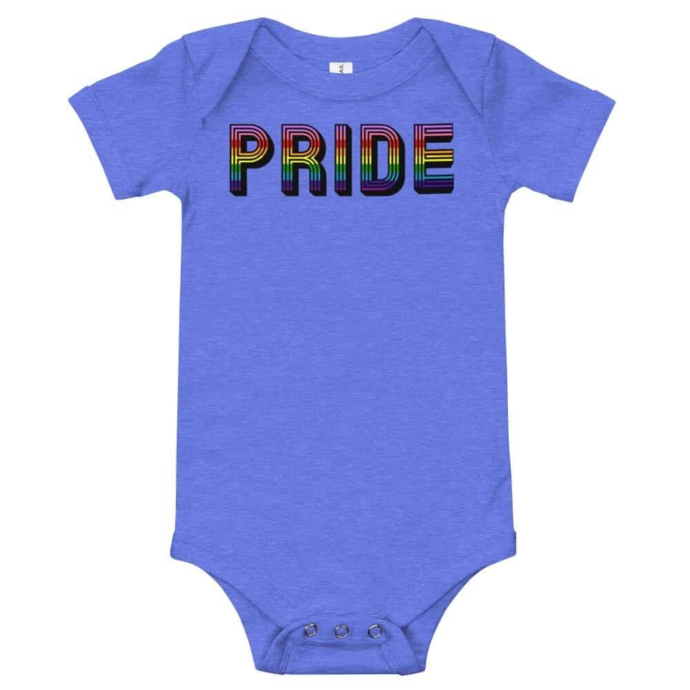 Retro Pride LGBTQ Onepiece Baby Bodysuit Blue