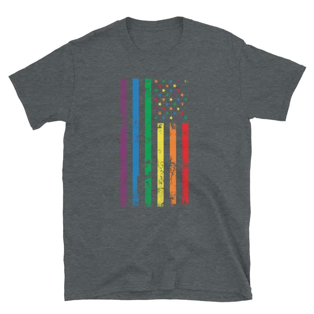 Rainbow LGBT US Flag Tshirt