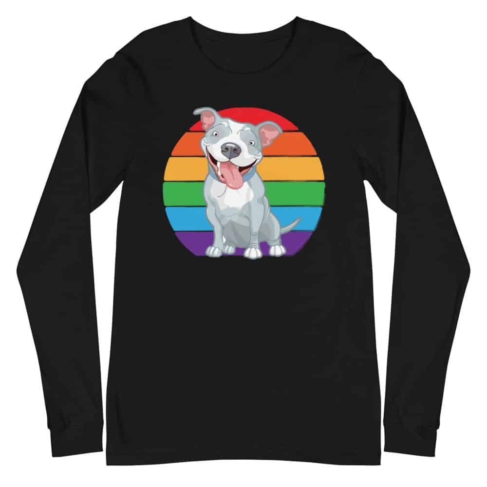Gay Pride Pit Bull Long Sleeve Tshirt