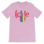 Peace Love LGBTQ PRIDE Tshirt Lilac