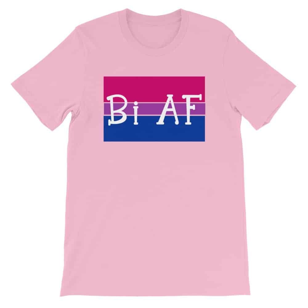 Bi AF LGBTQ Pride Tshirt pink