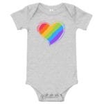 Rainbow Heart Baby Bodysuit One piece heather