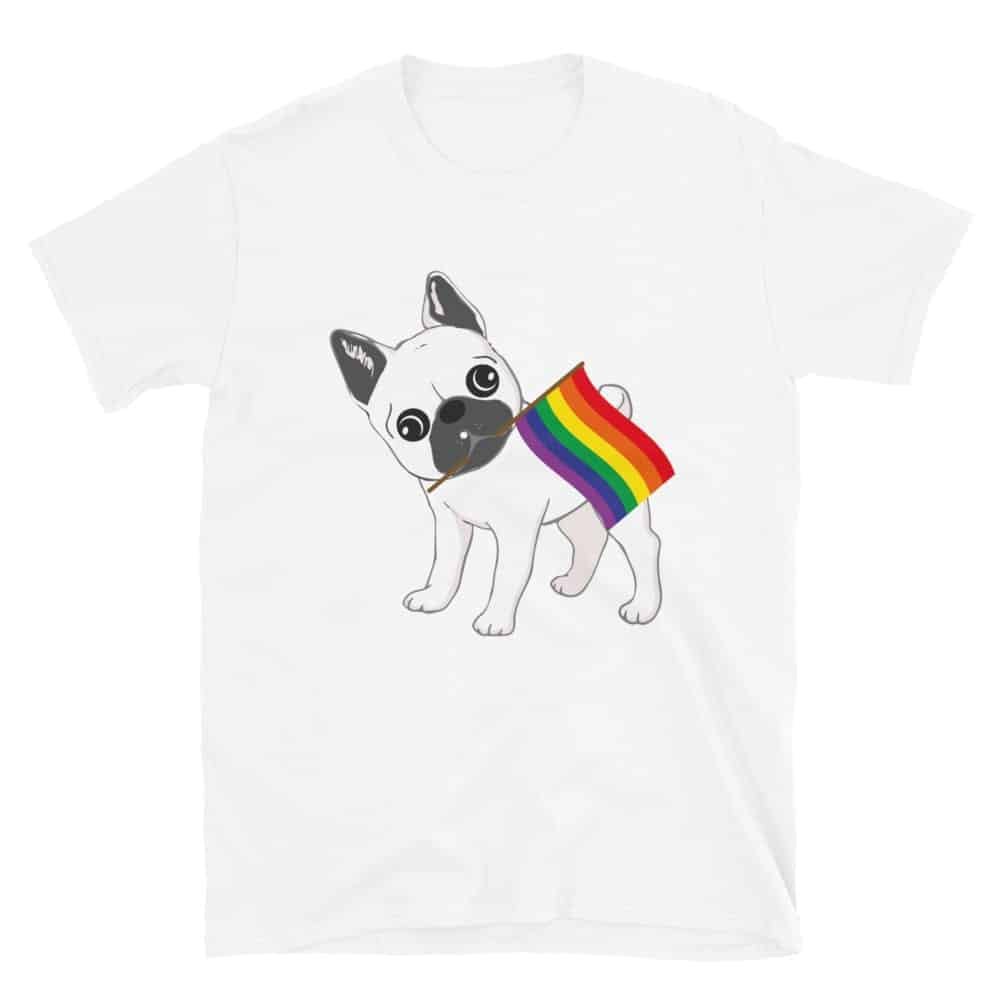 LGBTQ Pride French Bulldog Rainbow Flag Tshirt