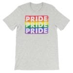 PRIDE PRIDE PRIDE LGBTQ Tshirt Heather