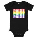 Rainbow PRIDE Baby Onepiece Black