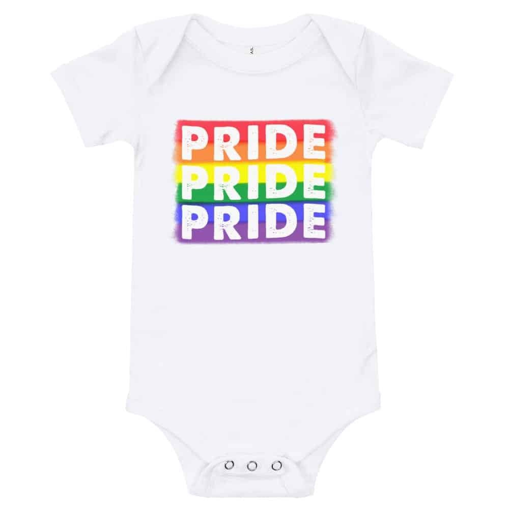 Rainbow PRIDE Baby Onepiece White