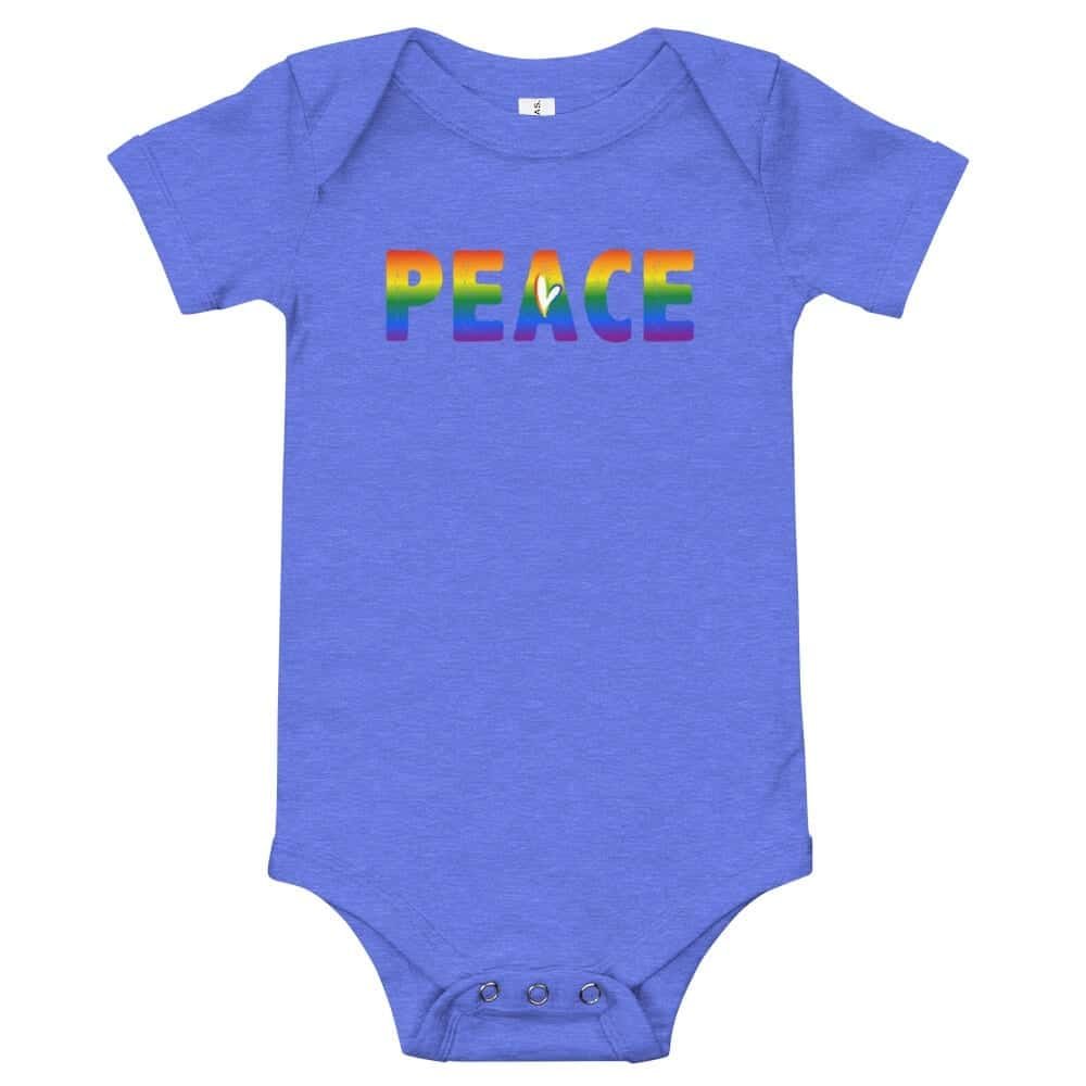 Rainbow Peace Baby Bodysuit One Piece Blue