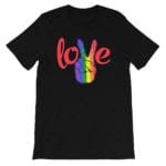 Peace Love LGBTQ PRIDE Tshirt Black
