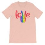 Peace Love LGBTQ PRIDE Tshirt Peach