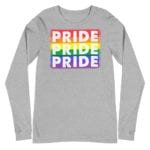 PRIDE X3 LGBTQ Long Sleeve Tshirt Grey