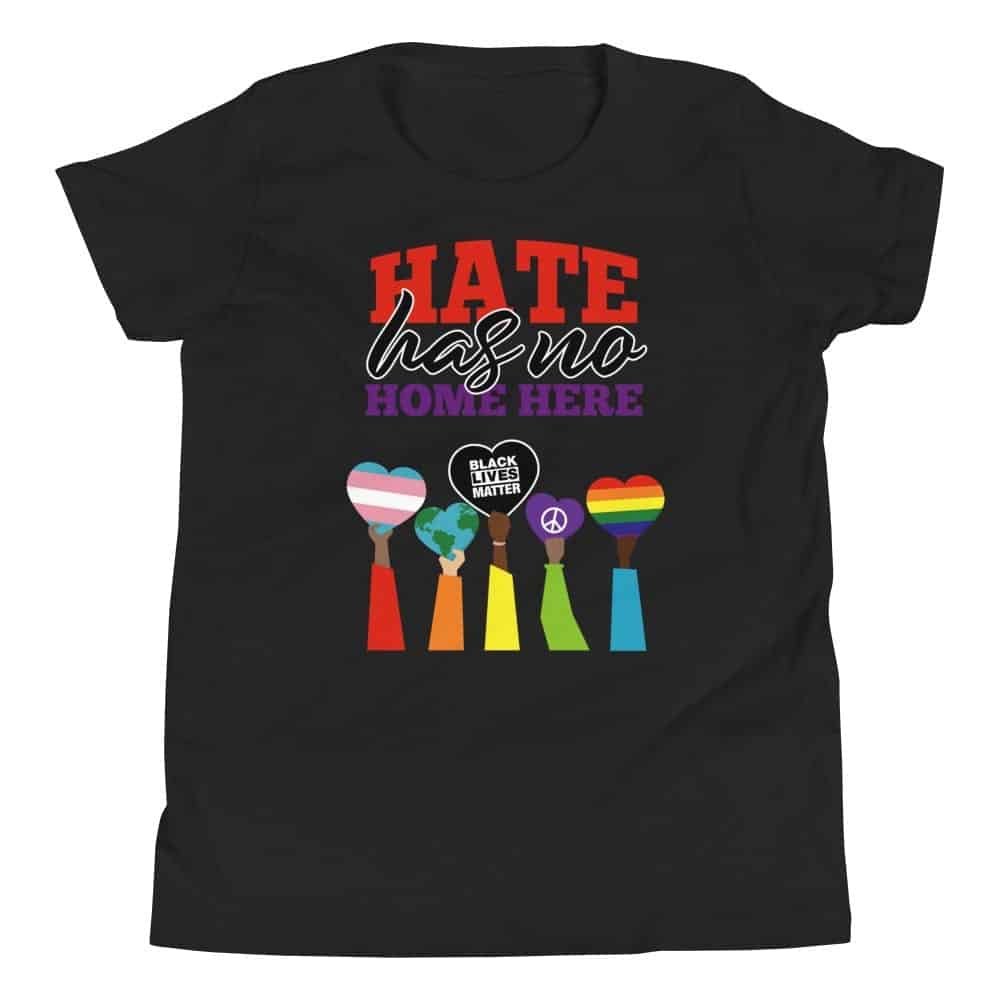 Hate Has No Home Here Kid Gay Pride BLM Tshirt