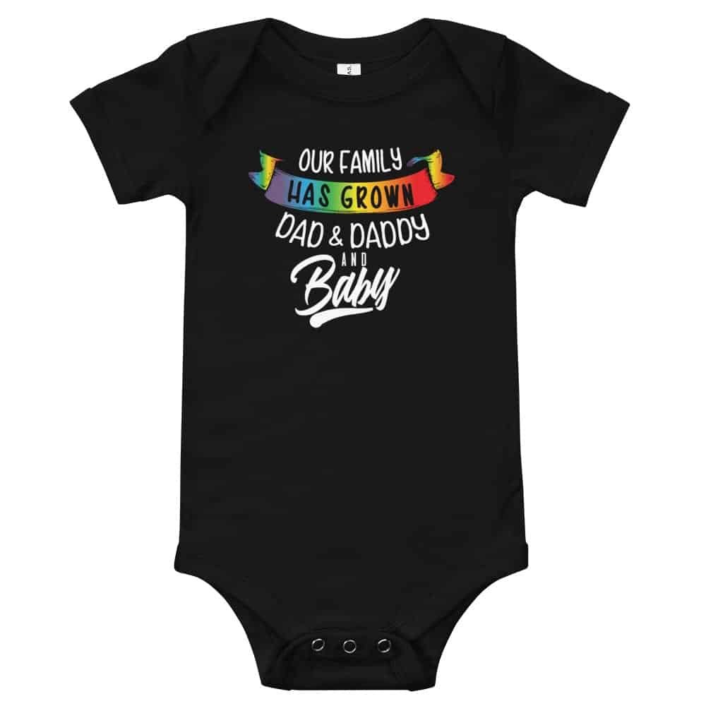 Gay Pride Dad Daddy & New Baby Bodysuit