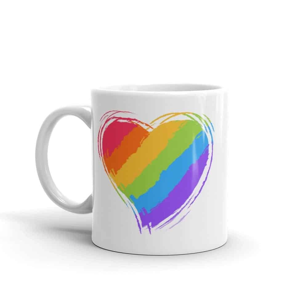 Rainbow Heart LGBTQ Pride Coffee Mug