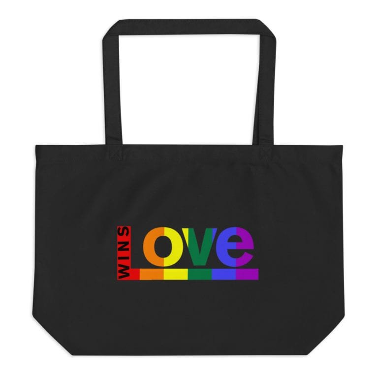 Love Wins! LGBTQ Pride Tote Bag Black