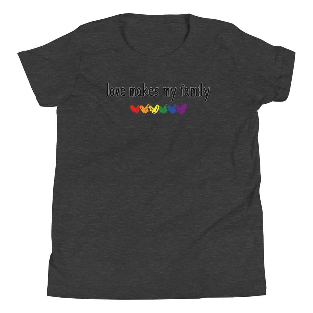 LGBTQ Love Makes My Family Pride Kid Tshirt
