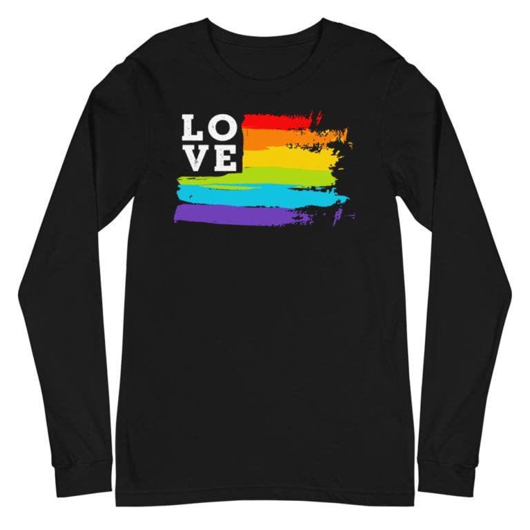 Rainbow Flag Love Gay Pride Long Sleeve Tshirt