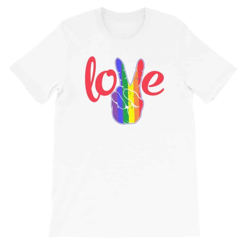 Peace Love LGBTQ PRIDE Tshirt White