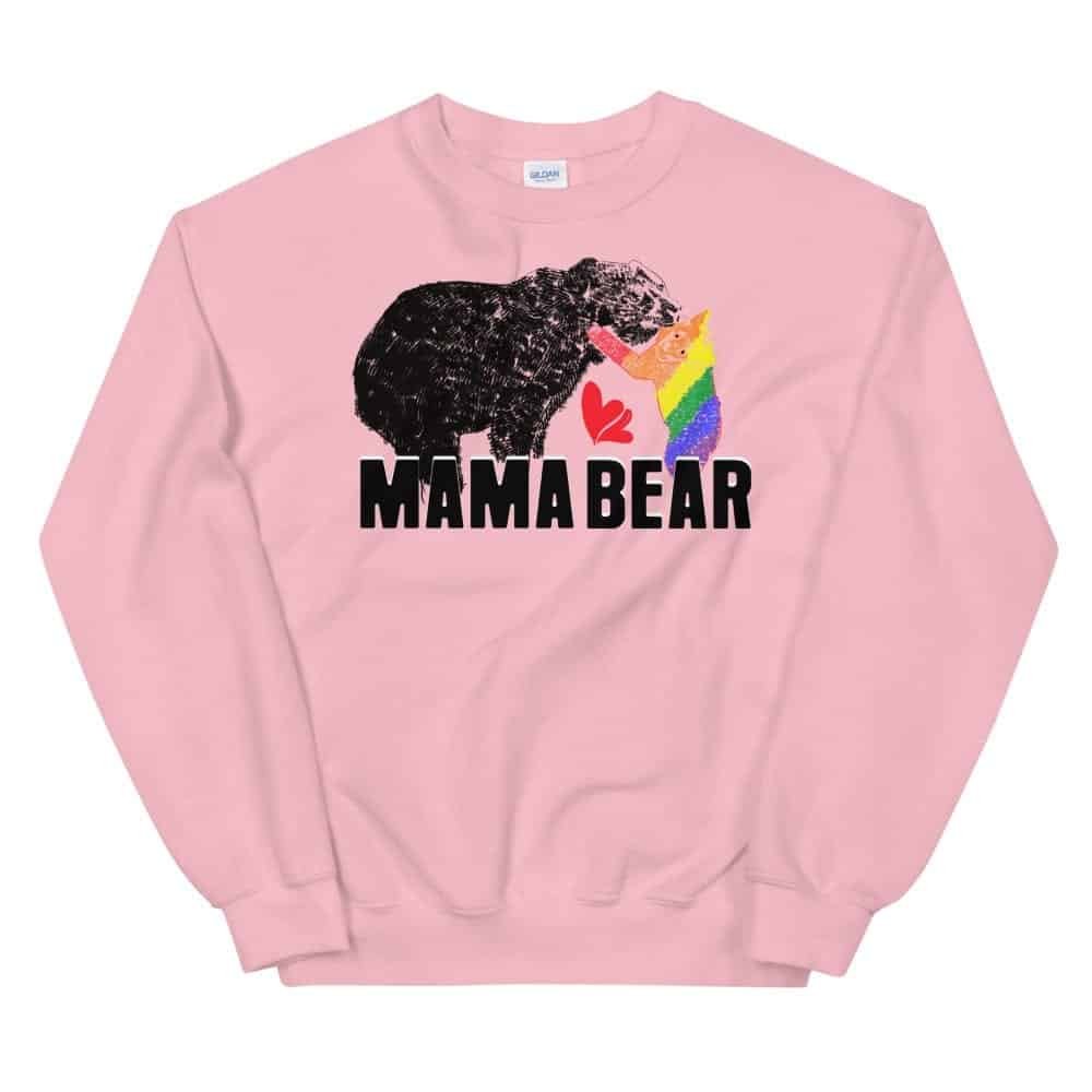 Mama Bear Gay Child Pride Sweatshirt Pink
